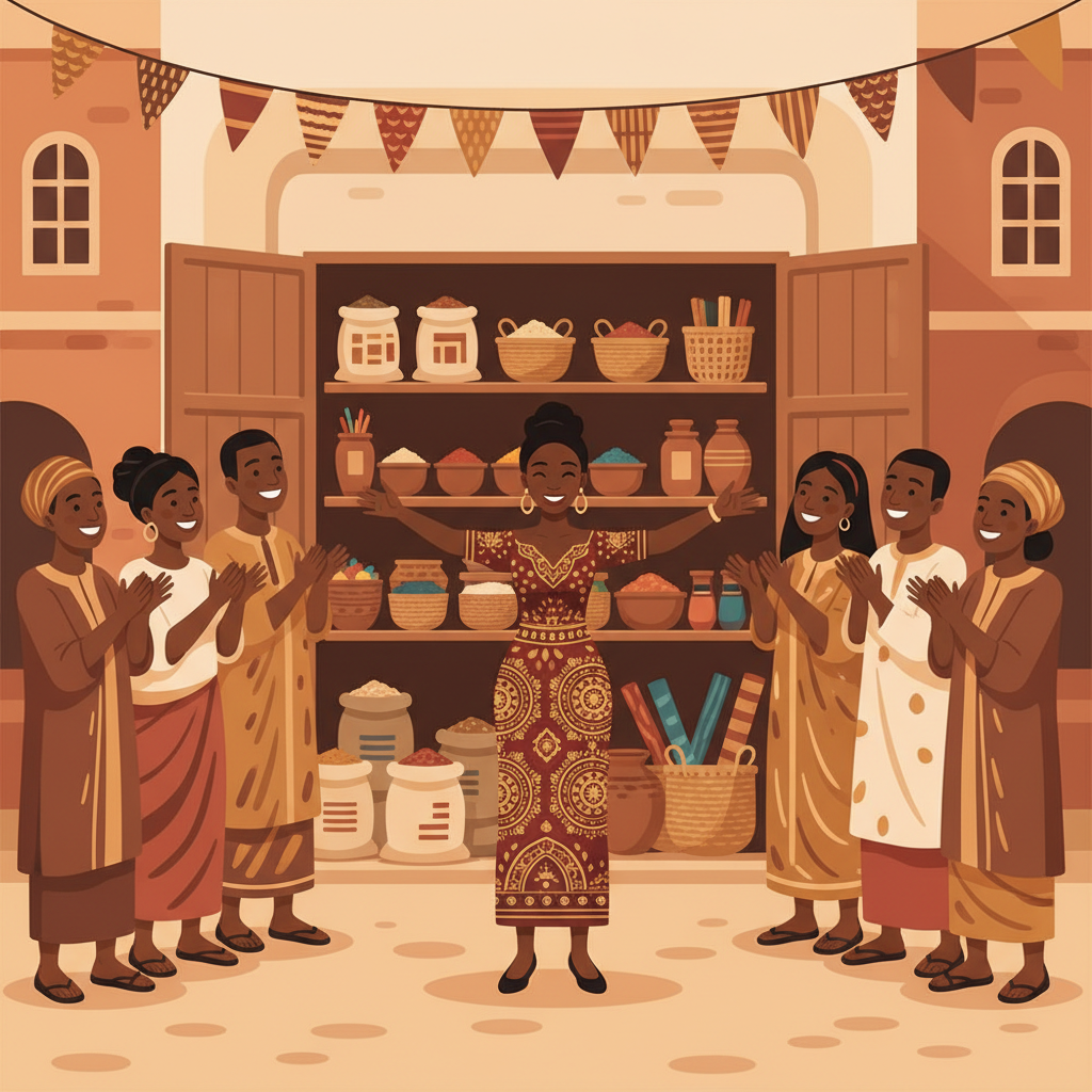 Une entrepreneure fête l'ouverture de sa boutique avec ses voisins